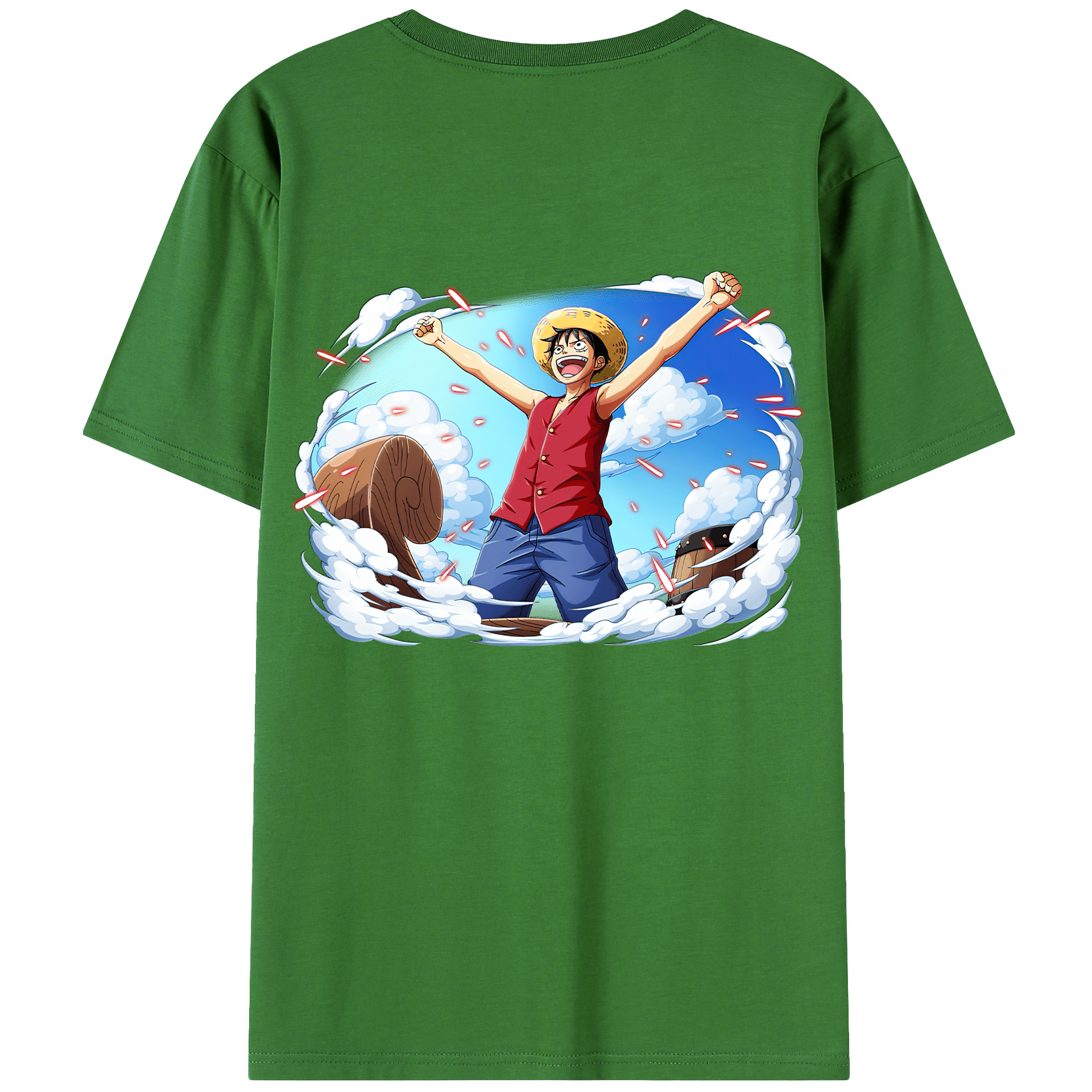 ワンピース モンキー・D・ルフィ ONE PIECE Monkey D. Luffy レディース半袖Tシャツ(バックプリント)